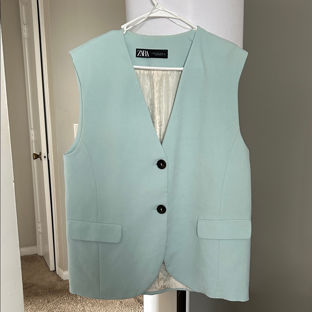 Zara Light Blue Sleeveless Vest